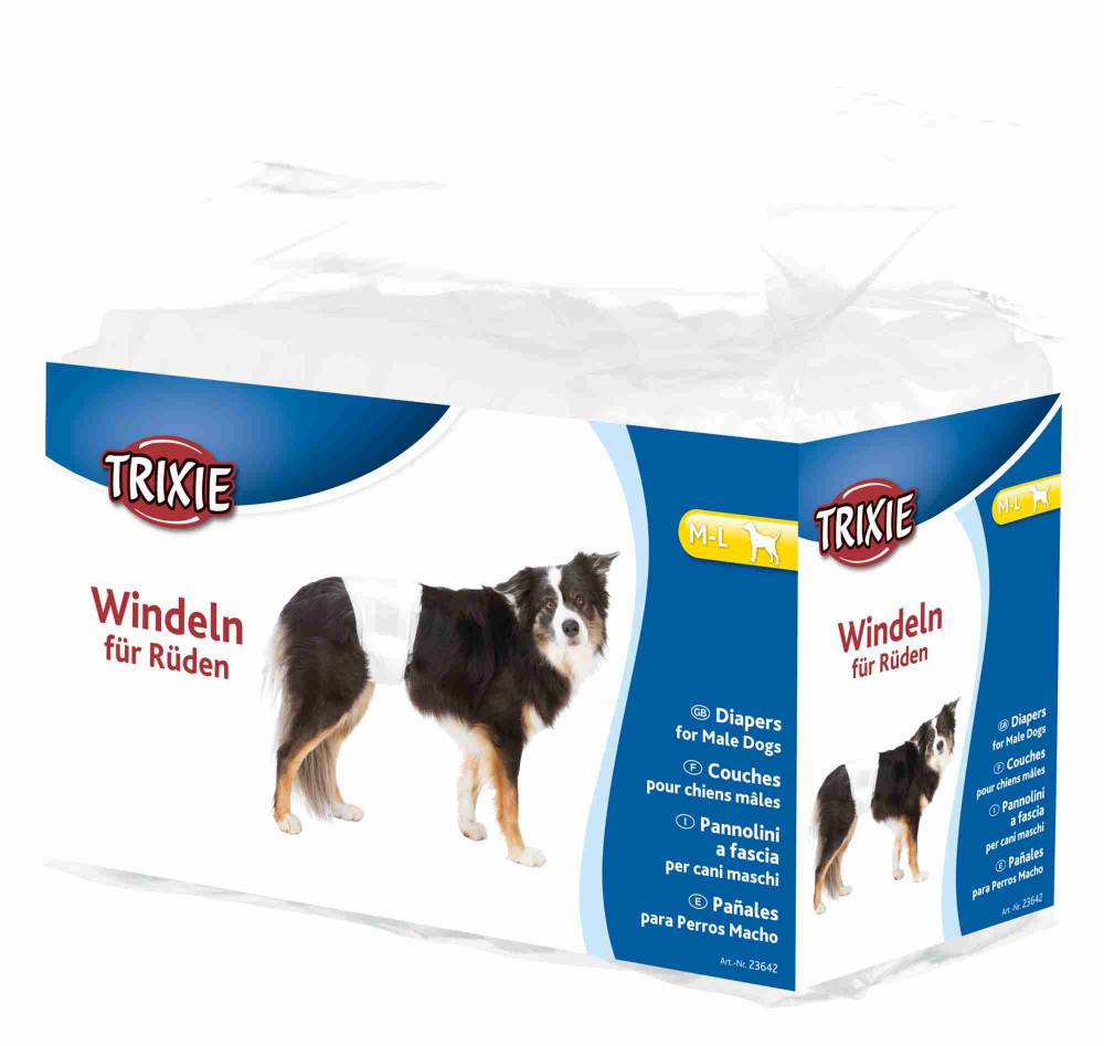 Diapers for male dogs, M–L: 46–60 cm, 12 pcs.