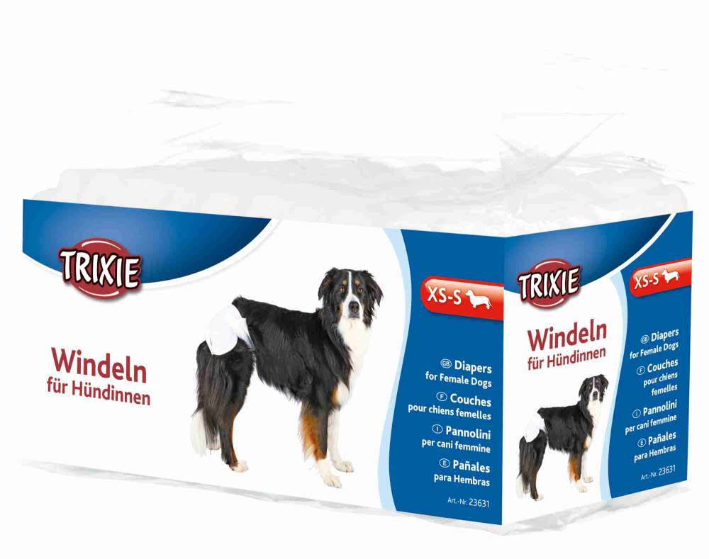 Diapers for female dogs, XS–S: 20–28 cm, 12 pcs.