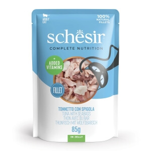 Schesir tuunikala + mereahven želees 85g märg toit kassidele