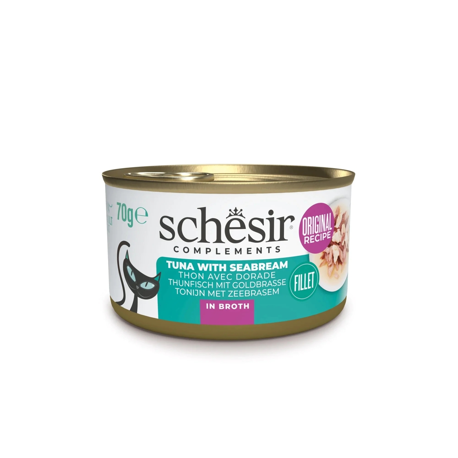 Schesir tuunikala + merikoger puljongis 70g, märgtoit kassidele