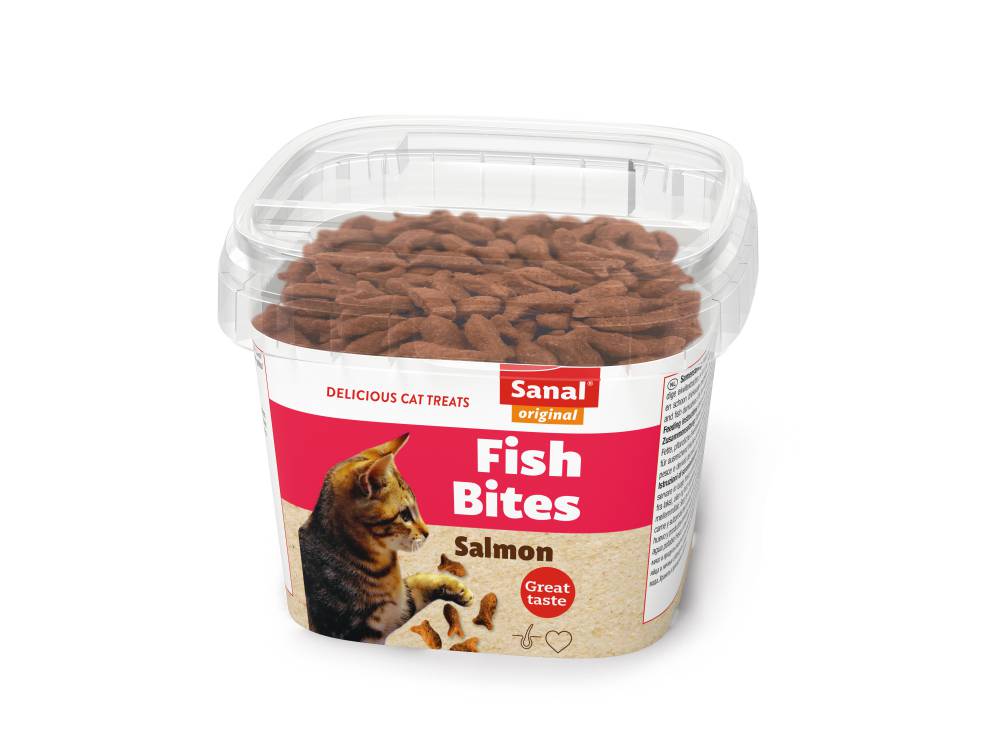 SANAL kassidele Fish Bites/lõhega maius75g