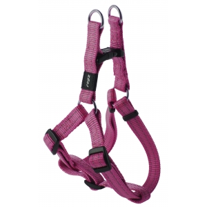 Rogz Utility Medium 16mm Snake Step-in Dog Harness, Pink Reflective