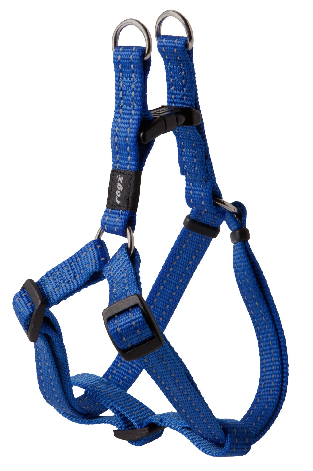 Rogz Utility Medium 16mm Snake Step-in Dog Harness, Blue Reflective