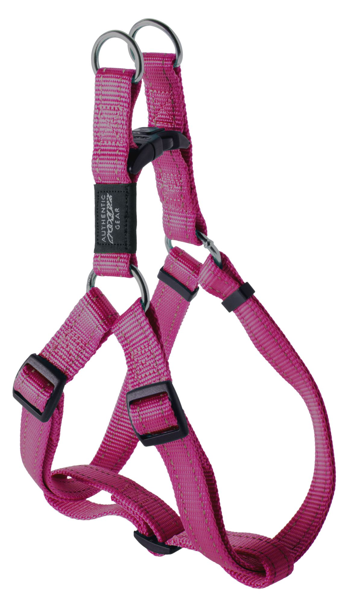 Rogz Utility Large 20mm Fanbelt Step-in Dog Harness, Pink Reflective