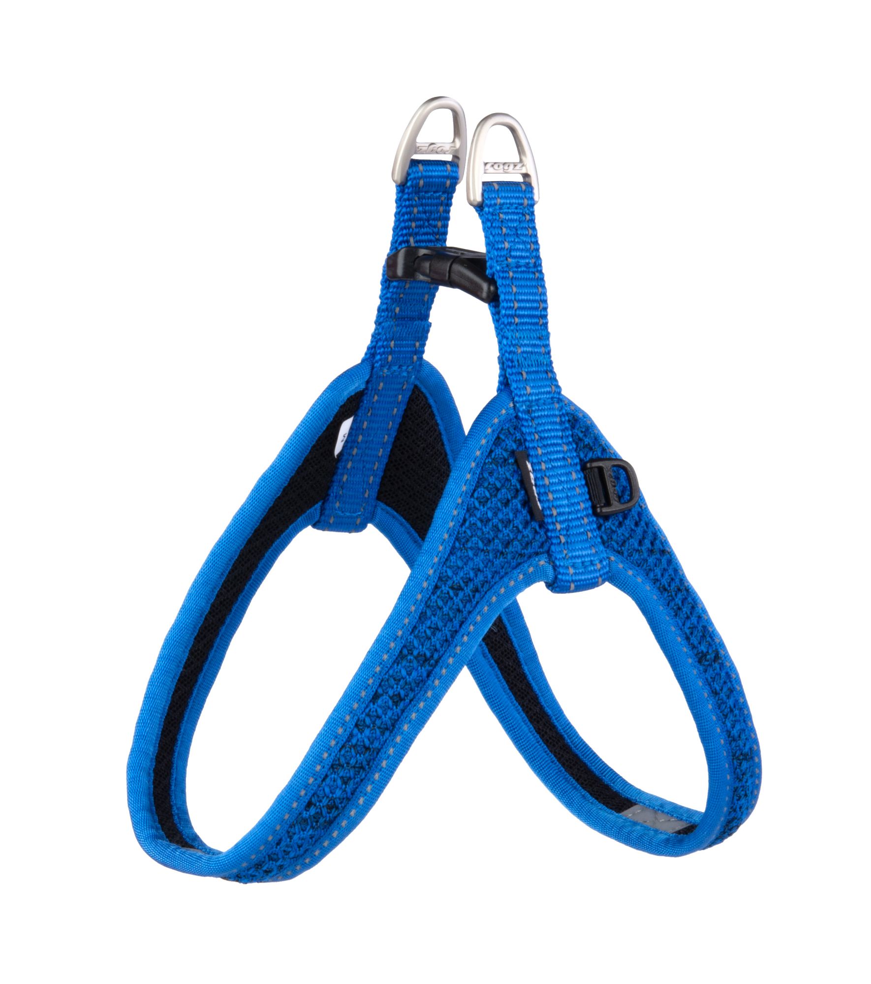 Rogz Utility Small/Medium Fast Fit Dog Harness, Blue Reflective