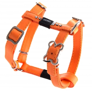 Rogz Lapz 13mm Small Luna Adjustable Dog H-Harness, Orange