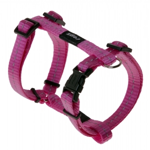 Rogz Utility Small 11mm Nitelife Dog H-Harness, Pink Reflective