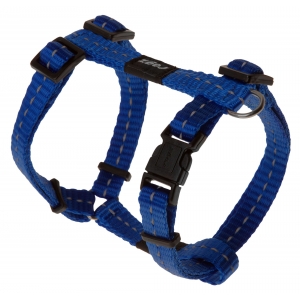 Rogz Utility Small 11mm Nitelife Dog H-Harness, Blue Reflective