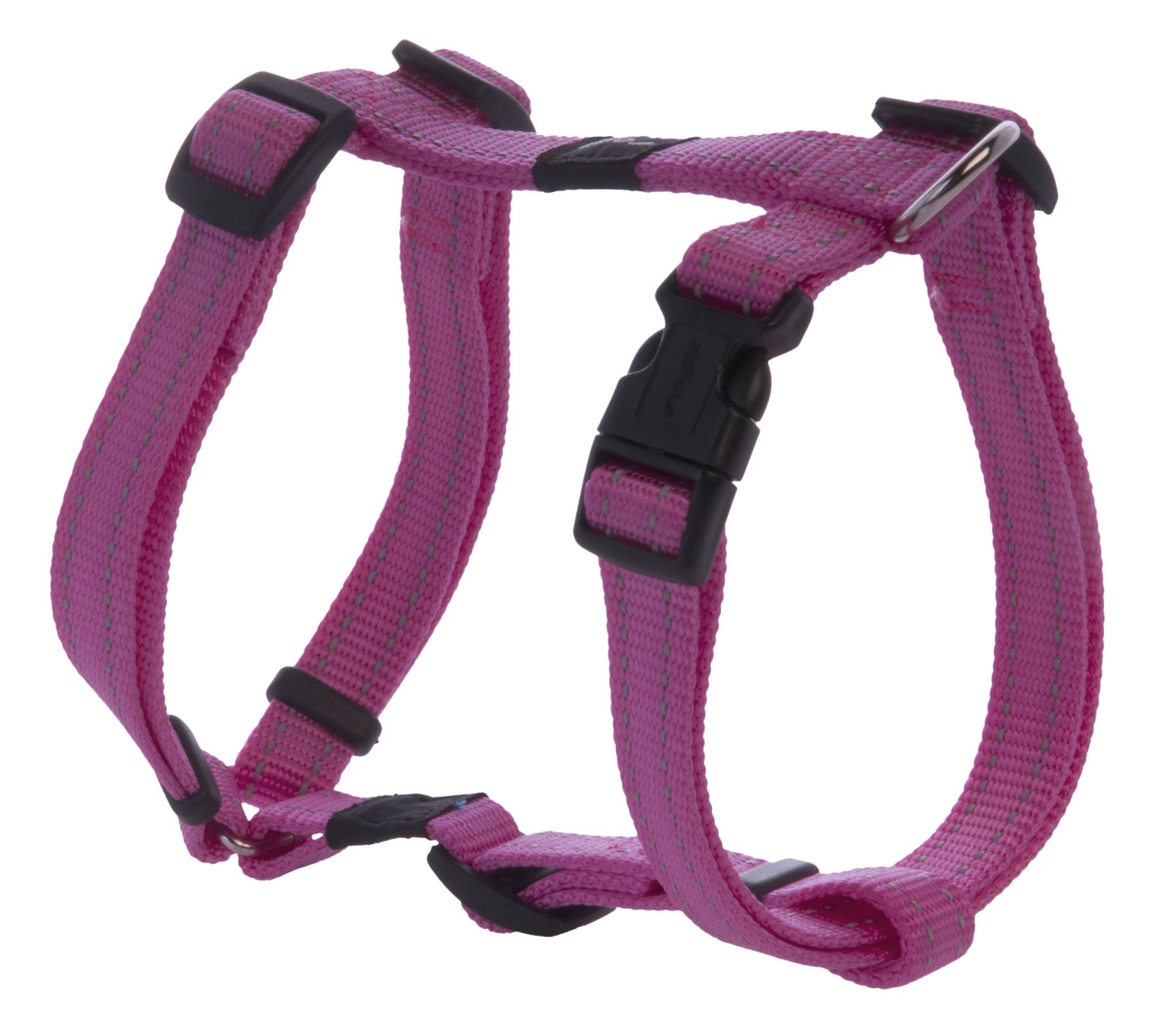 Rogz Utility Medium 16mm Snake Dog H-Harness, Pink Reflective