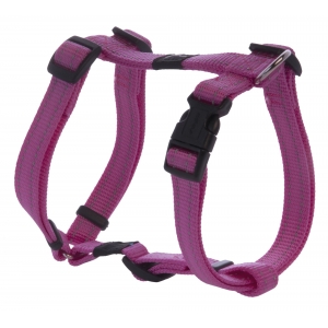 Rogz Utility Medium 16mm Snake Dog H-Harness, Pink Reflective