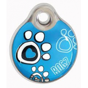 Rogz ID tag /adressisilt Turq Paw large