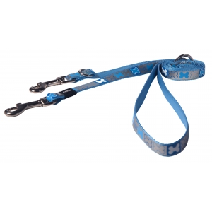 Rogz Pupz Reflecto Medium 16mm Reflective Multi-Purpose Puppy Lead, Blue Bones Design