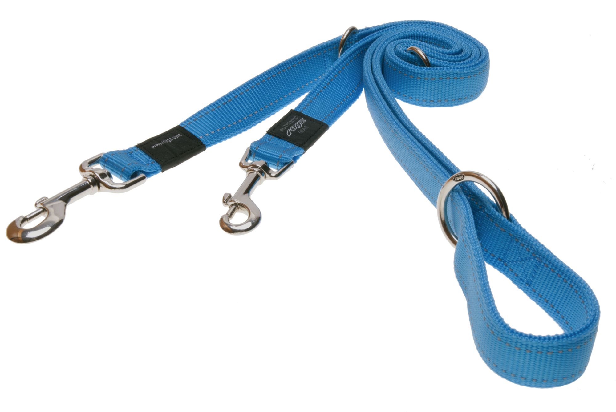 Rogz Utility Small 11mm Nitelife Multi-Purpose Dog Lead, Turquoise Reflective