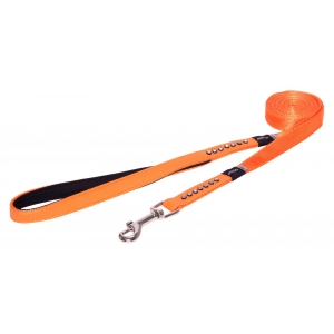 Rogz Lapz 16mm Medium Luna Fixed Long Dog Lead, Orange