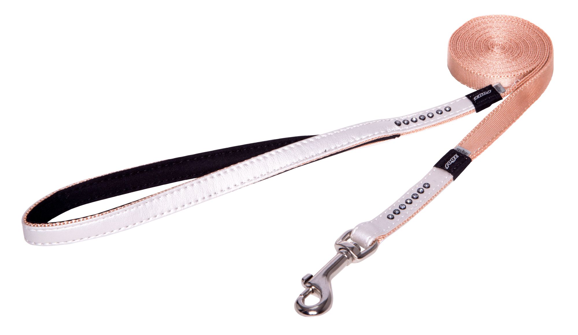 Rogz Lapz 13mm Small Luna Fixed Long Dog Lead, Ivory
