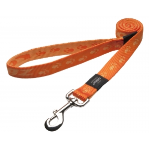 Rogz Alpinist Extra Large 25mm Everest Fixed Dog Lead, Orange Rogz Design