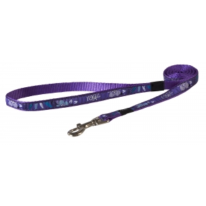 Rogz Fancy Dress Medium 16mm Scooter Fixed Dog Lead, Purple Forest Design