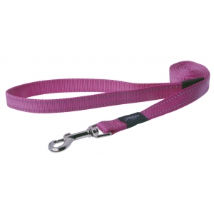 Rogz Utility Large 20mm Fanbelt Fixed Dog Lead, Pink Reflective