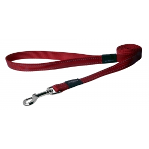 Rogz Utility Large 20mm Fanbelt Fixed Dog Lead, Red Reflective