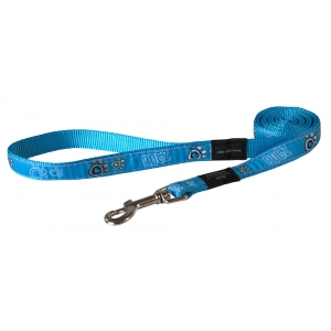 Rogz Fancy Dress Large 20mm Beach Bum Fixed Dog Lead, Turquoise Paw Design