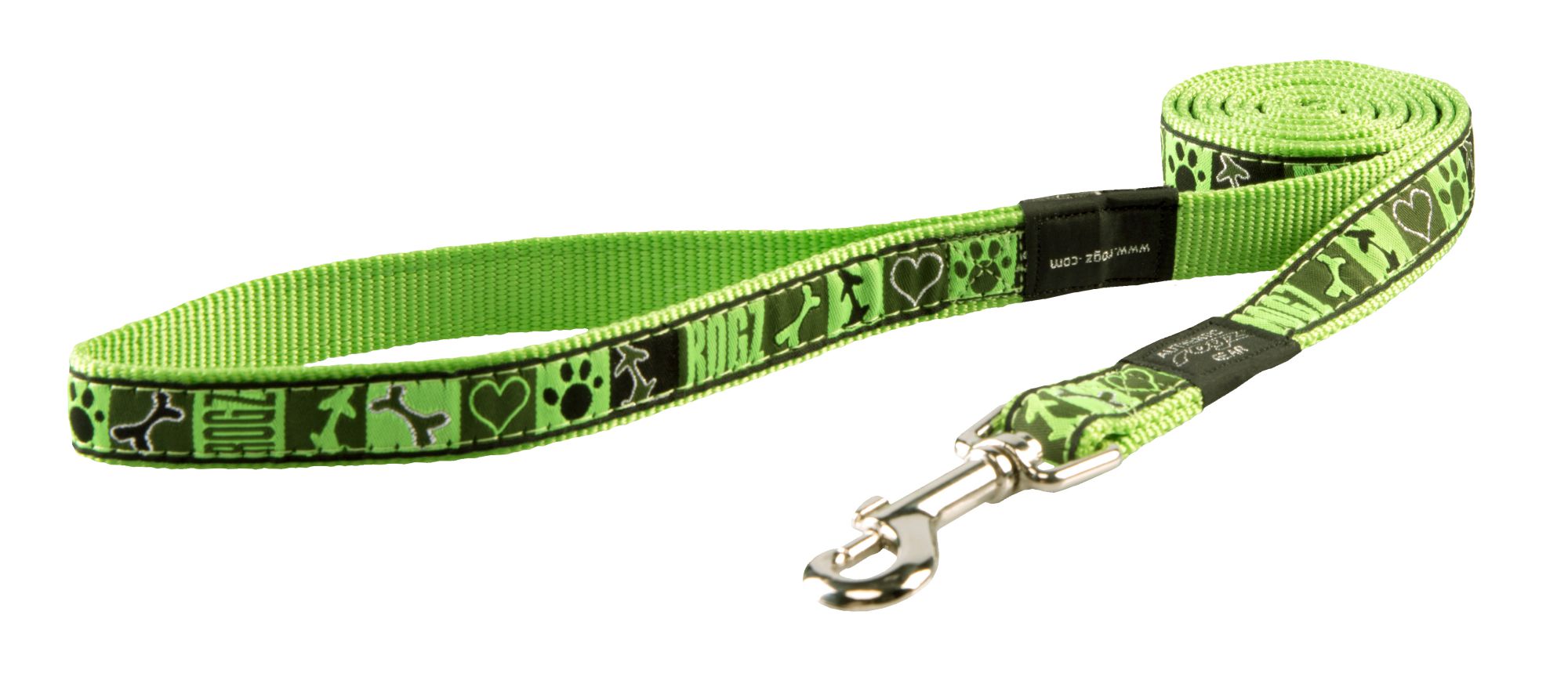 Rogz Fancy Dress Large 20mm Beach Bum Fixed Dog Lead, Lime Juice Design