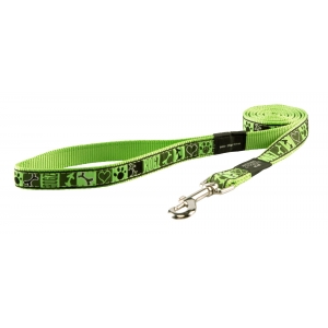 Rogz Fancy Dress Large 20mm Beach Bum Fixed Dog Lead, Lime Juice Design