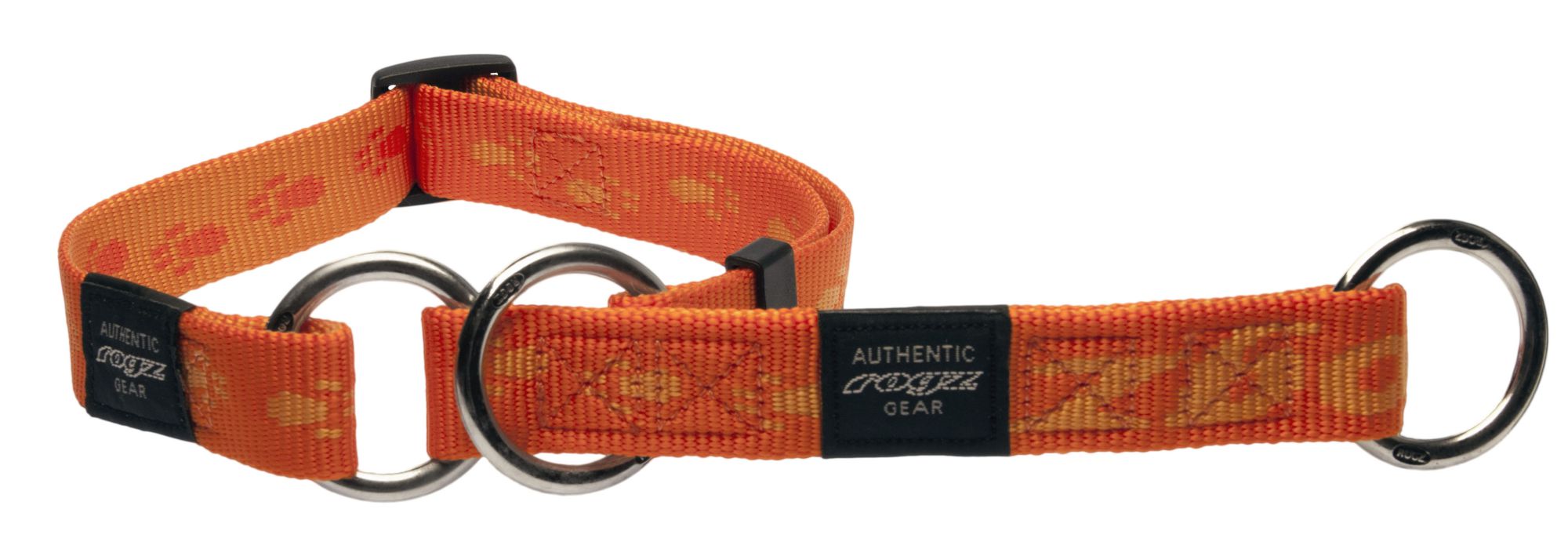 Rogz Alpinist Extra Large 25mm Everest Web Half-Check Dog Collar, Orange Rogz Design