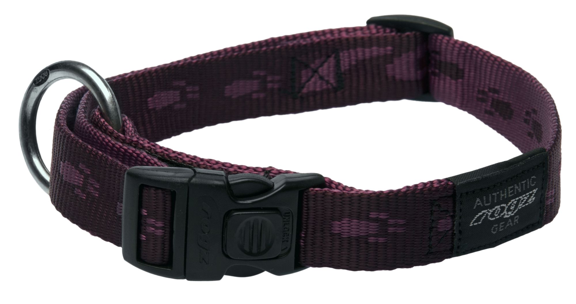 Rogz Alpinist Large 20mm K2 Dog Collar, Purple Rogz Design