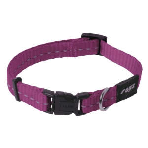 Rogz Utility Small 11mm Nitelife Dog Collar, Pink Reflective