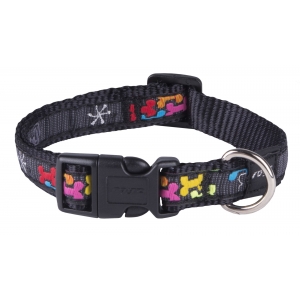 Rogz Fancy Dress Medium 16mm Scooter Dog Collar, Multi Bone Design