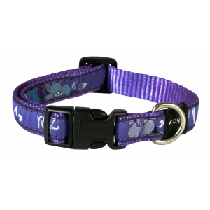 Rogz Fancy Dress Medium 16mm Scooter Dog Collar, Purple Forest Design