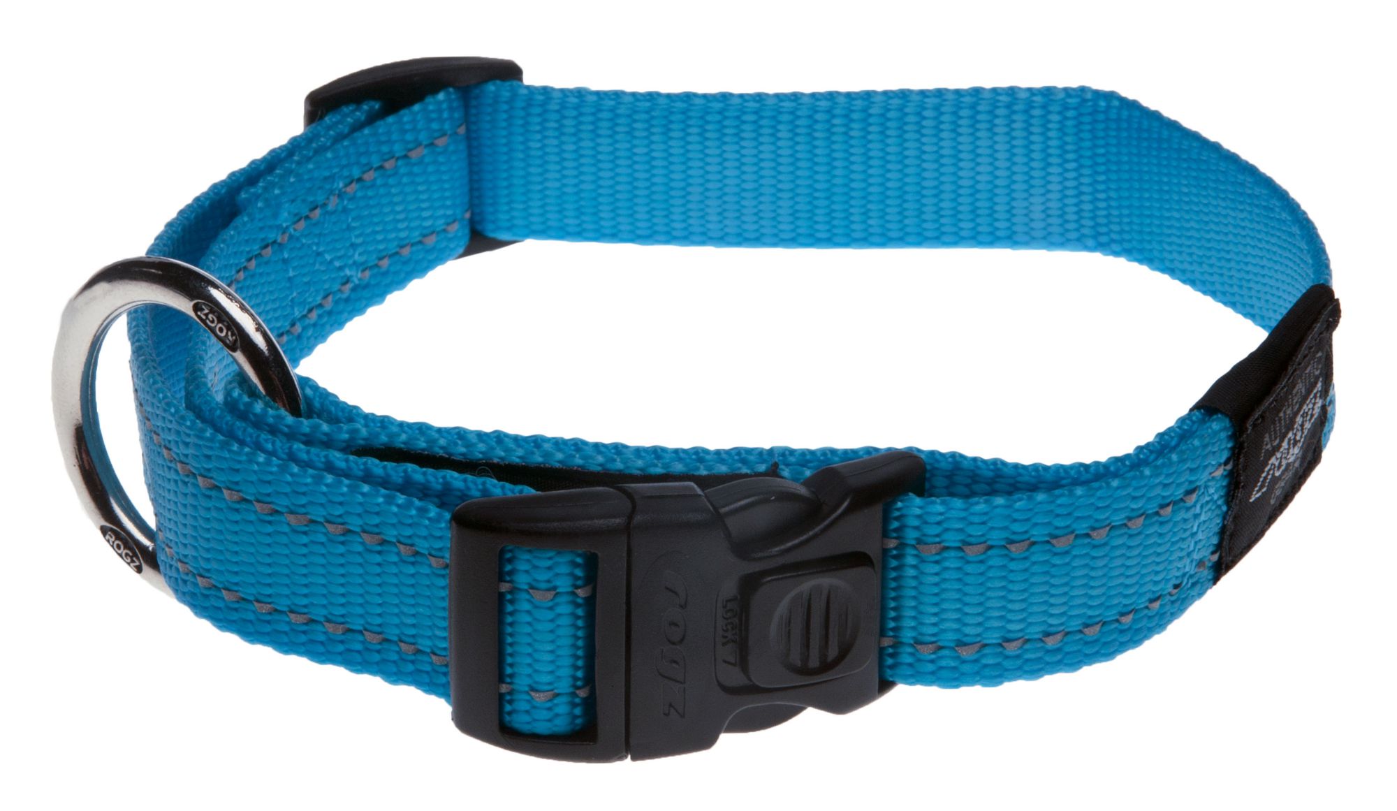 Rogz Utility Extra Large 25mm Lumberjack Dog Collar, Turquoise Reflective