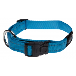 Rogz Utility Extra Large 25mm Lumberjack Dog Collar, Turquoise Reflective