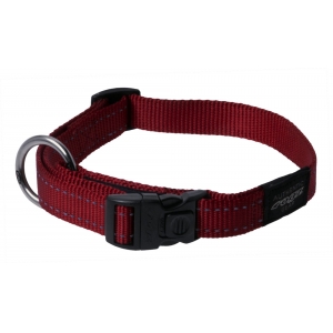 Rogz Utility Extra Large 25mm Lumberjack Dog Collar, Red Reflective