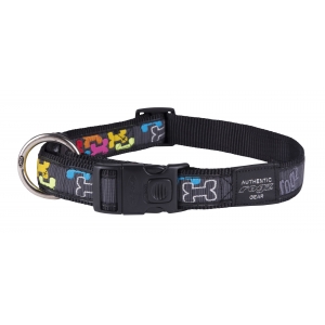 Rogz Fancy Dress Extra Large 25mm Armed Response Dog Collar, Multi Bone Design