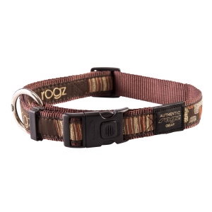 Rogz Fancy Dress Extra Large 25mm Armed Response Dog Collar, Mocha Bone Design