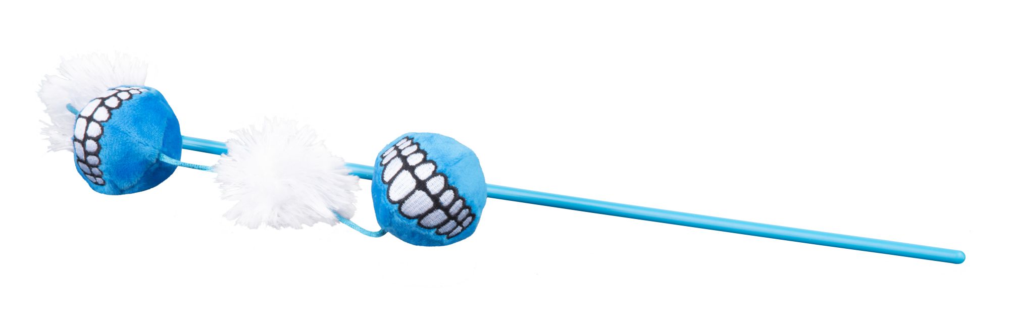 Rogz Teaser Plush Grinz Ball Wand, Small, Blue