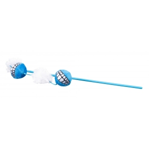 Rogz Teaser Plush Grinz Ball Wand, Small, Blue