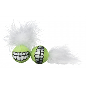 Rogz Comfort Plush Grinz Ball, Small, Lime, 2pack