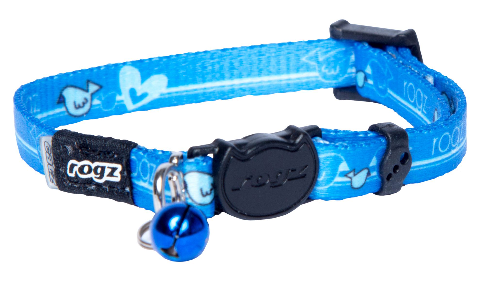 Rogz Catz KiddyCat 8mm Extra Small Safeloc Breakaway Cat Collar, Royal Birds Design