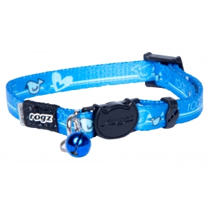 Rogz Catz KiddyCat 8mm Extra Small Safeloc Breakaway Cat Collar, Royal Birds Design
