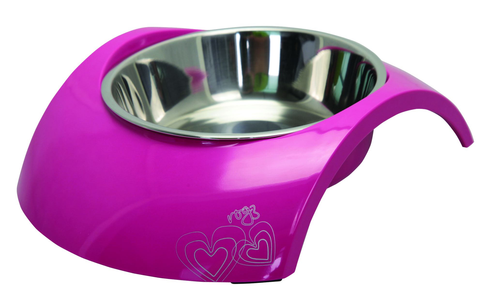 Rogz 2-in-1 Small 160ml Luna Dog Bowl, Pink