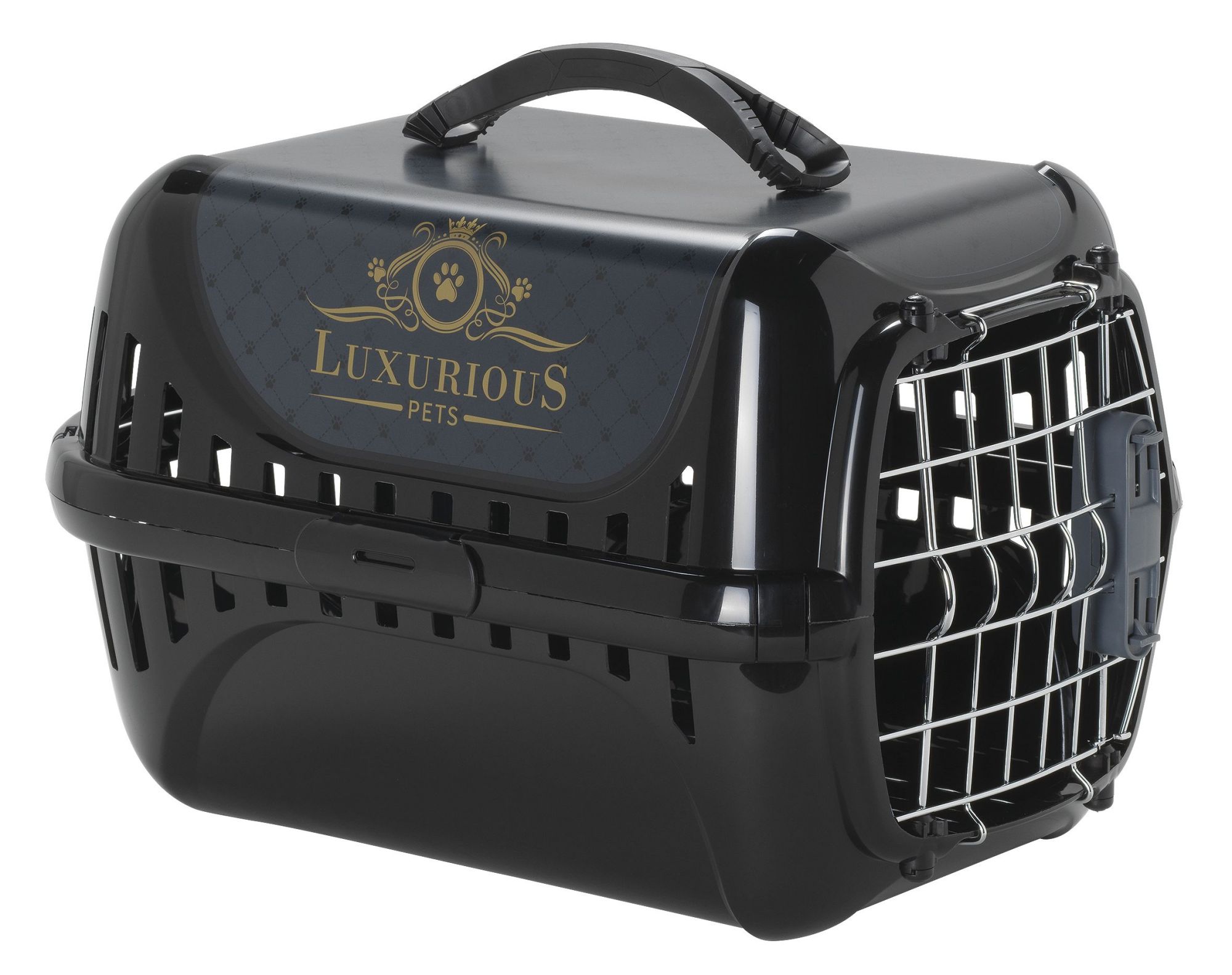 Transpordiboks Trendy Runner Spring Lock Door Luxurious Pets Black