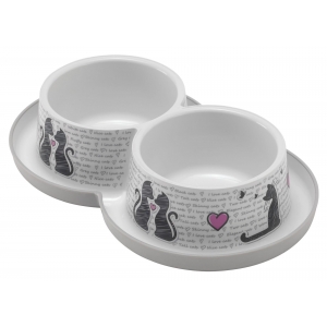 double trendy dinner - 2 x 350 ml cat's in love grey white