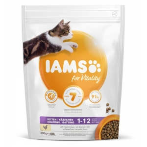 IAMS for Vitality dry cat food (kibble) specially for kittens with fresh chicken 800 g