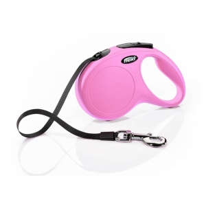 flexi New CLASSIC, tape leash, M: 5 m, pink