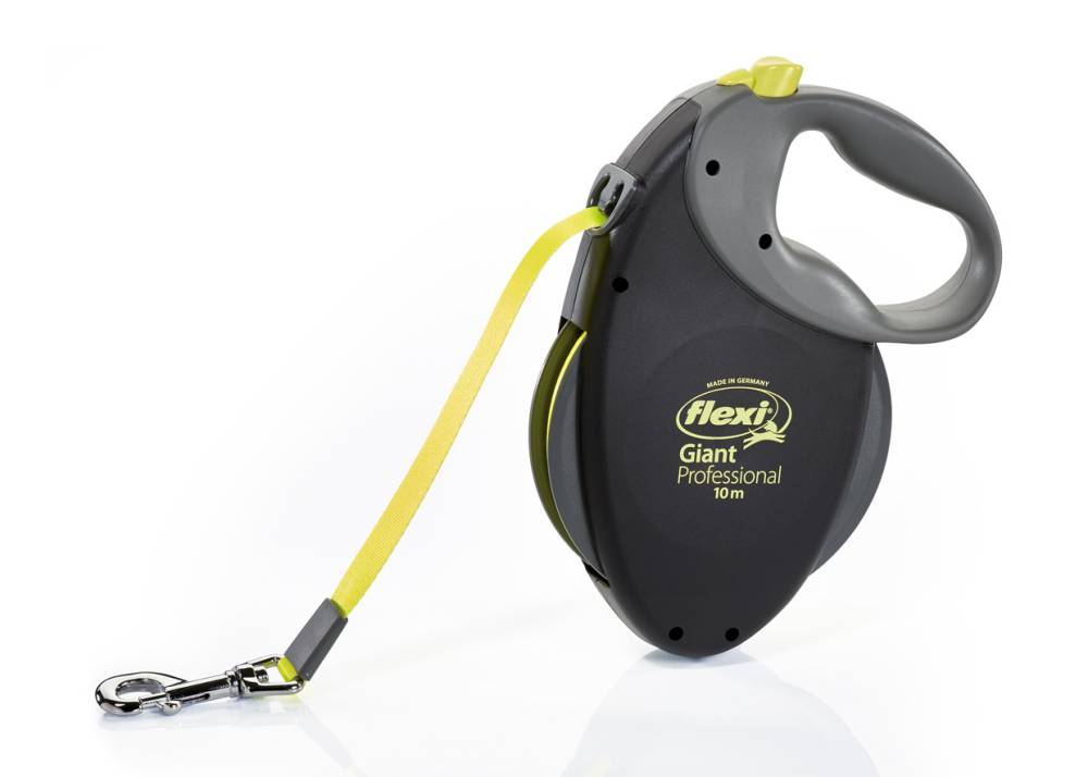 flexi GIANT PROFESSIONAL, tape leash, L: 10 m, black/neon yellow