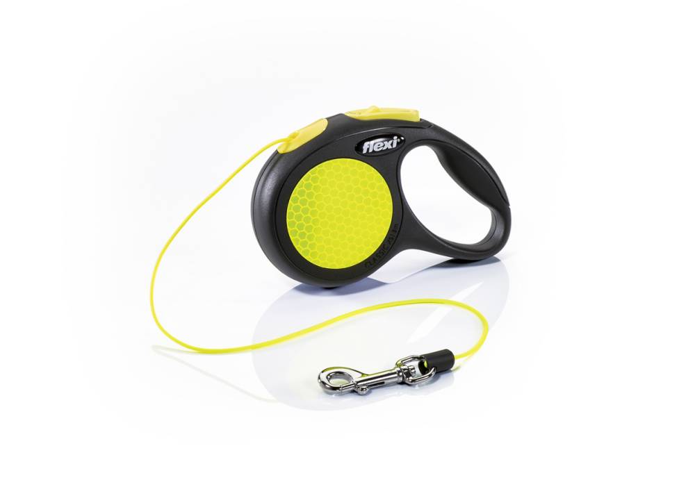 flexi New NEON, cord leash, XS: 3 m, black/neon yellow