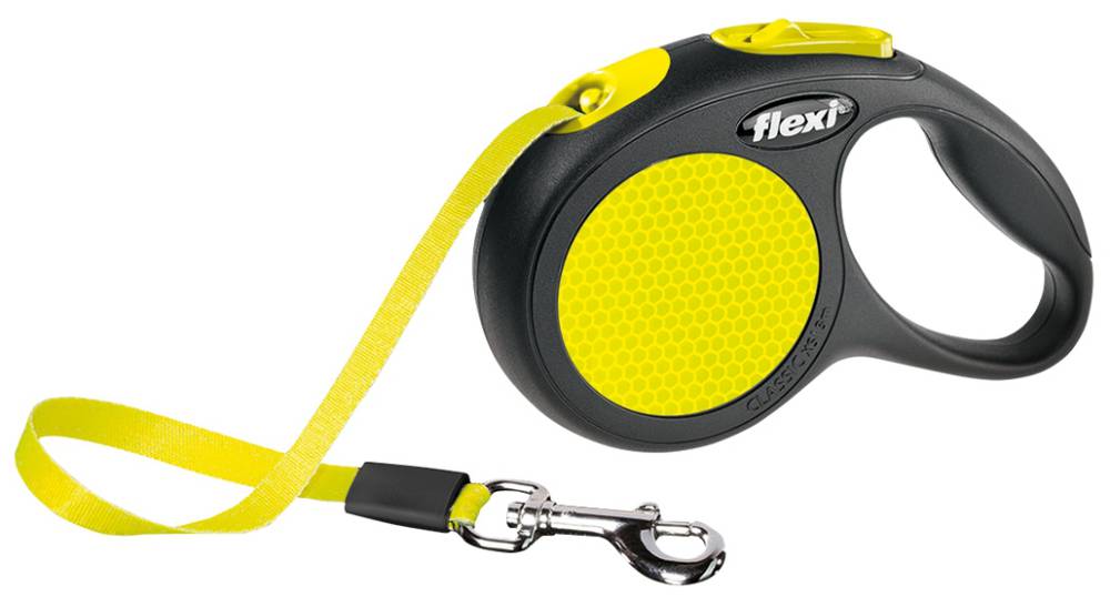 flexi New NEON, tape leash, XS: 3 m, black/neon yellow