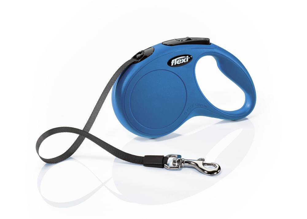 flexi New CLASSIC, tape leash, S: 5 m, blue